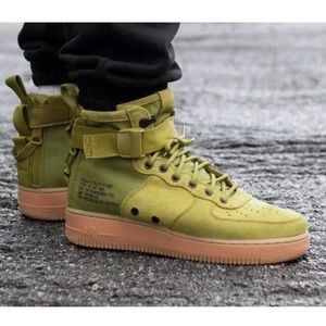 Nike Air Force 1 Mid Desert Moss High Top Sneakers